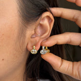 The Aura Two-Tone Oval Solitaire Earrings