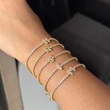 Crystal Initial Tennis Chain Bracelet