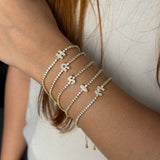 Crystal Initial Tennis Chain Bracelet