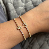 Crystal Initial Tennis Chain Bracelet