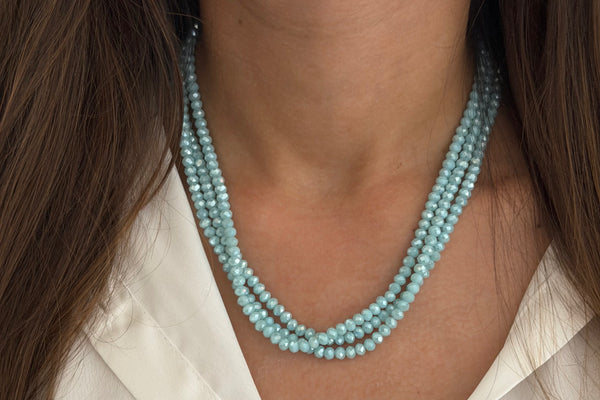 Mint Blue Multi Stand Magnetic Necklace
