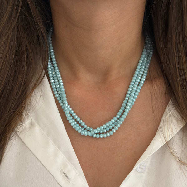 Mint Blue Multi Stand Magnetic Necklace