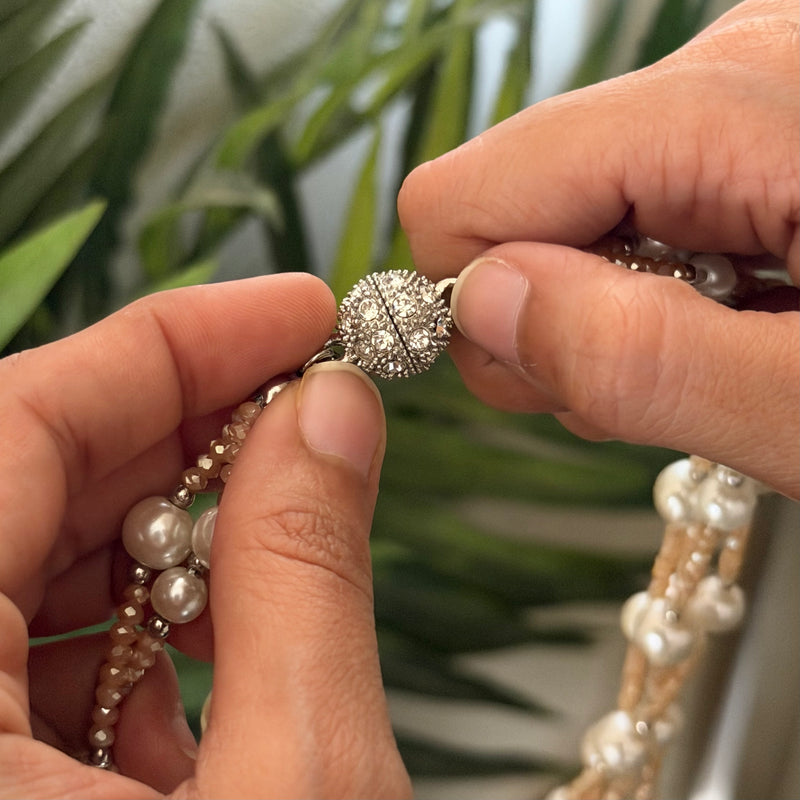 Riviera Pearl Magnetic Layers Necklace