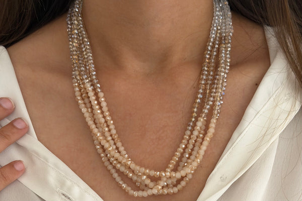 Peach Multi Stand Magnetic Necklace