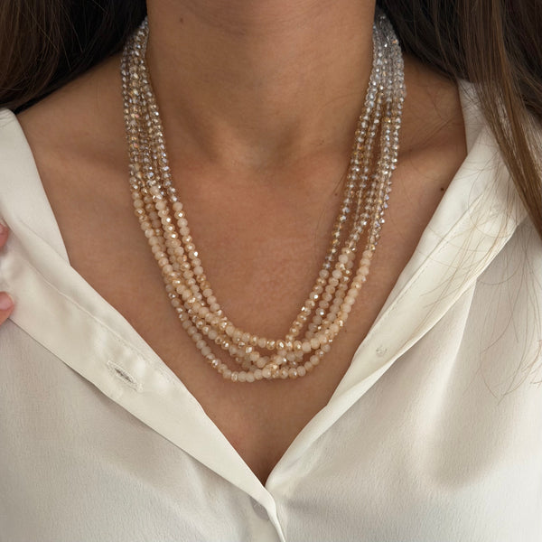 Peach Multi Stand Magnetic Necklace