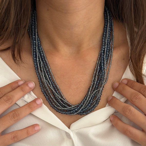 Blue Multi Stand Magnetic Necklace