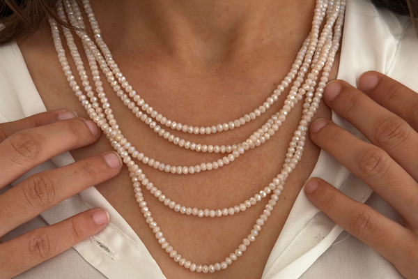 Milky White Multi Stand Magnetic Necklace