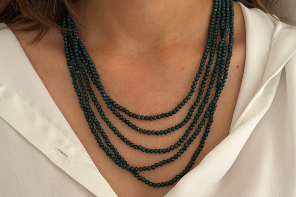 Jade Green Multi Stand Magnetic Necklace