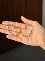 Two Tone Heart Earrings