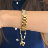 Golden Heartlink Initial Watch Charm