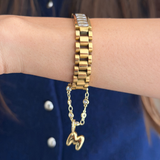 Golden Heartlink Initial Watch Charm