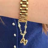 Golden Heartlink Initial Watch Charm