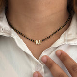 Studded Initial Mangalsutra Necklace