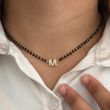 Studded Initial Mangalsutra Necklace