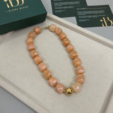 Coral Blush Chunky Resin Statement Necklace