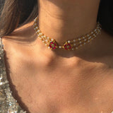 Ruby Mehfil Pearl Choker