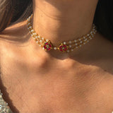 Ruby Mehfil Pearl Choker