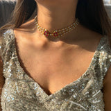Ruby Mehfil Pearl Choker