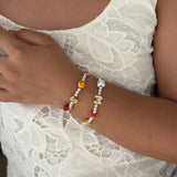 Kids Personalized Pearl 5 Charms Bracelet