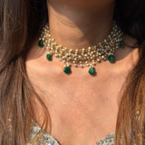 Sitara Emerald Pearl Choker