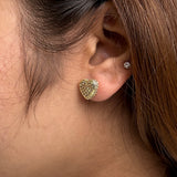 Heart & Pearl Duo Studs Earring