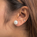 Heart & Pearl Duo Studs Earring