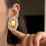 Veda Gold Pearl Studs
