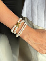 Pearl Bold Initial Magnetic Bracelet