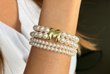 Pearl Bold Initial Magnetic Bracelet