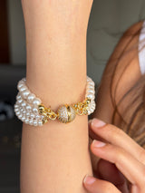 Pearl Studded Initial Magnetic Bracelet