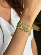 Sunshine Jade Green Initial Magnetic Bracelet
