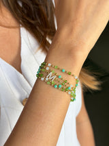 Sunshine Jade Green Initial Magnetic Bracelet