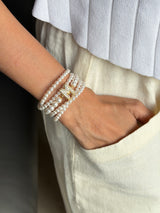 Pearl Studded Initial Magnetic Bracelet
