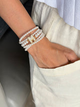 Pearl Studded Initial Magnetic Bracelet
