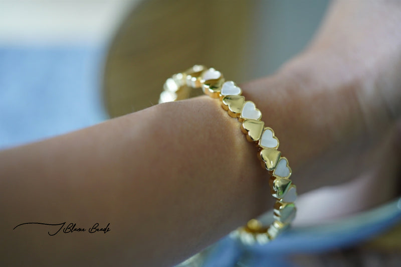 Set Of 3 : Amazonite Gemstone Cuff, Bamboo cuff, Heart cuff