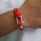 Red Nautical Shackle Wrap Bracelet