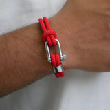 Red Nautical Shackle Wrap Bracelet