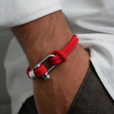 Red Nautical Shackle Wrap Bracelet