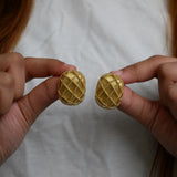 Vintage Cage Matte Gold Earrings
