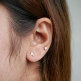 Pave Crystal Alphabet Stud Earrings