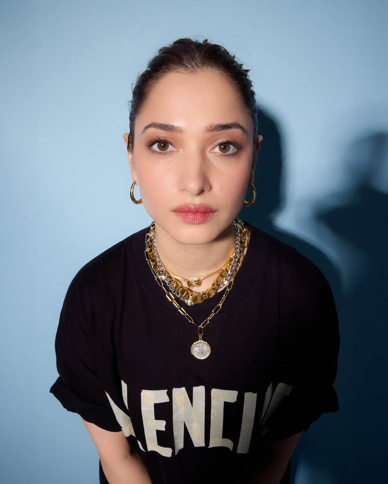 Gold chand bali earrings