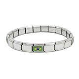 Brazil Flag Italian Bracelet