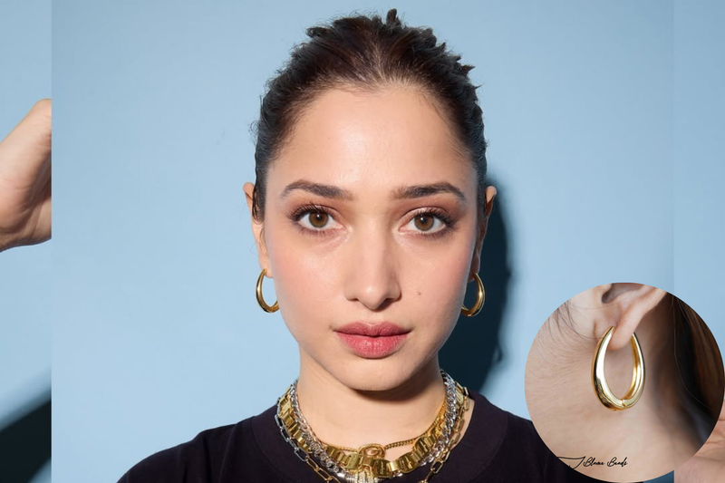 Gold chand bali earrings