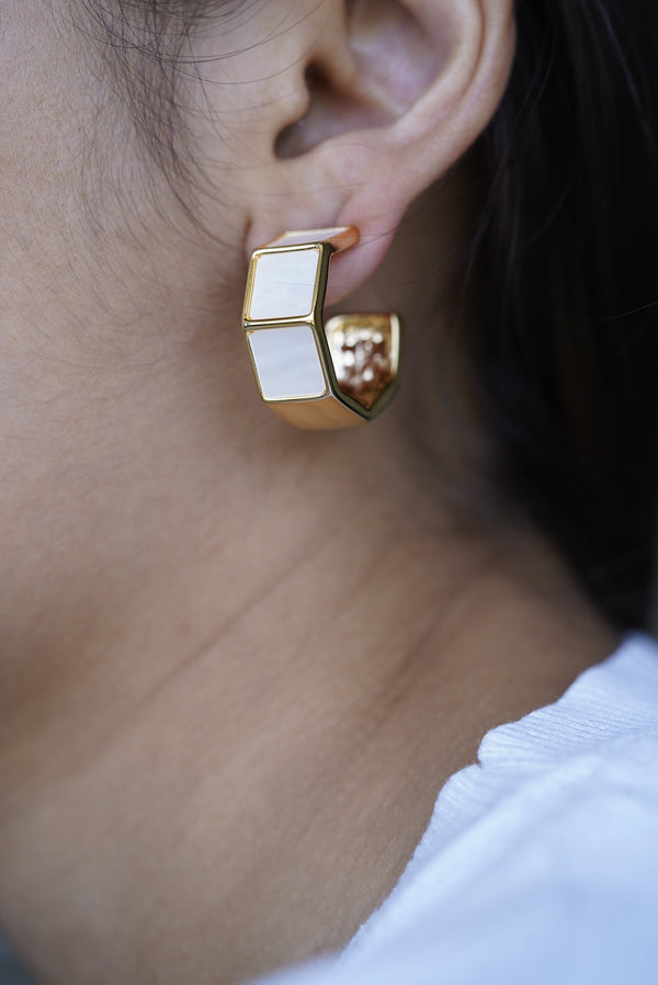 Mother of pearl Hoop Earrings