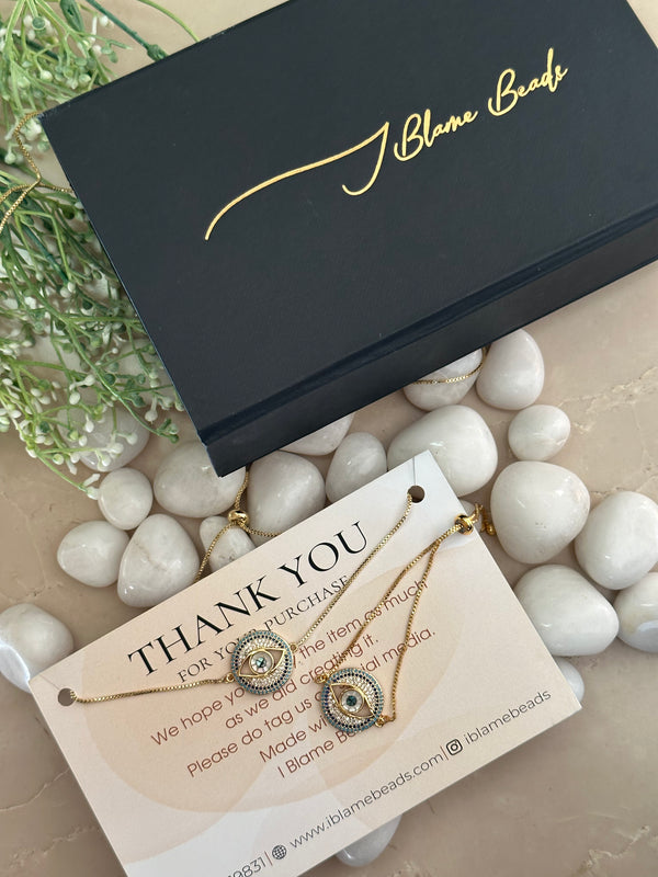 Gold Twinkle Evil Eye Set
