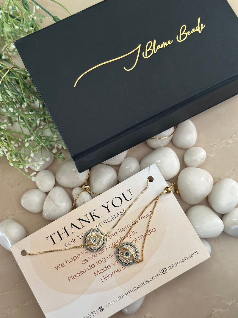 Gold Twinkle Evil Eye Set