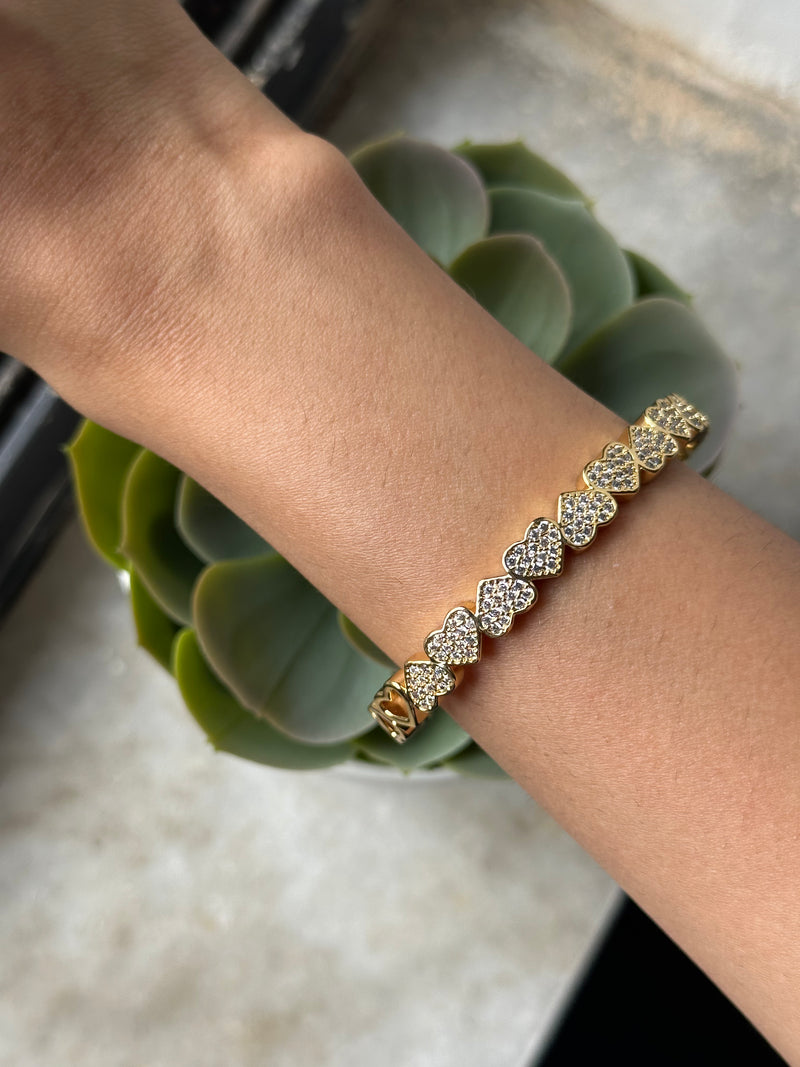 Studded Half Heart Cuff