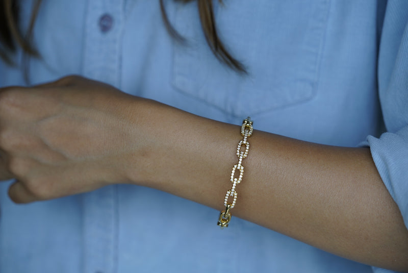 Studded Link Bracelet Cuff