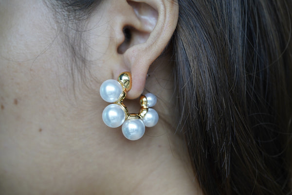 Graceful Pearl Hoops