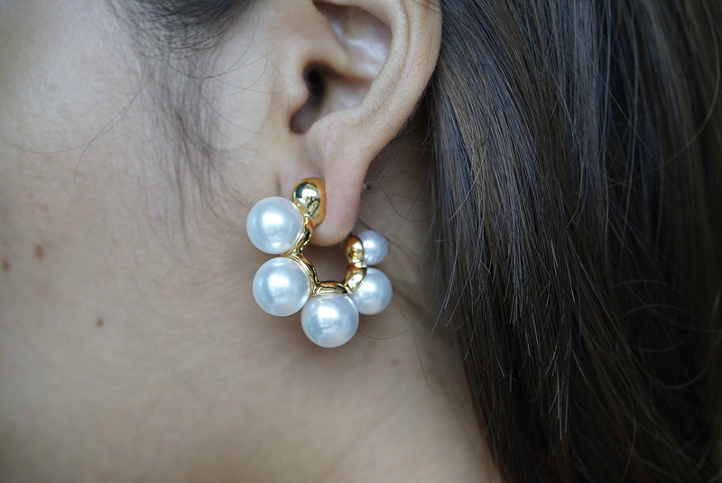 Graceful Pearl Hoops